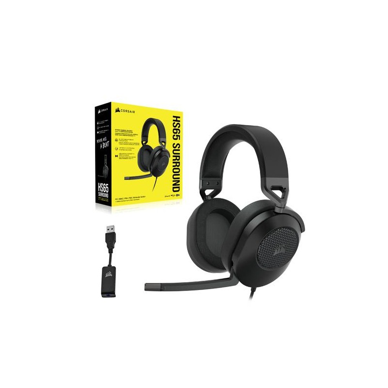 Corsair HS65 SURROUND Headset Bedraad Handheld Gamen Koolstof