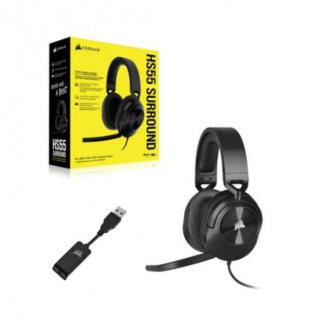 Corsair HS55 SURROUND Headset Bedraad Handheld Gamen Koolstof